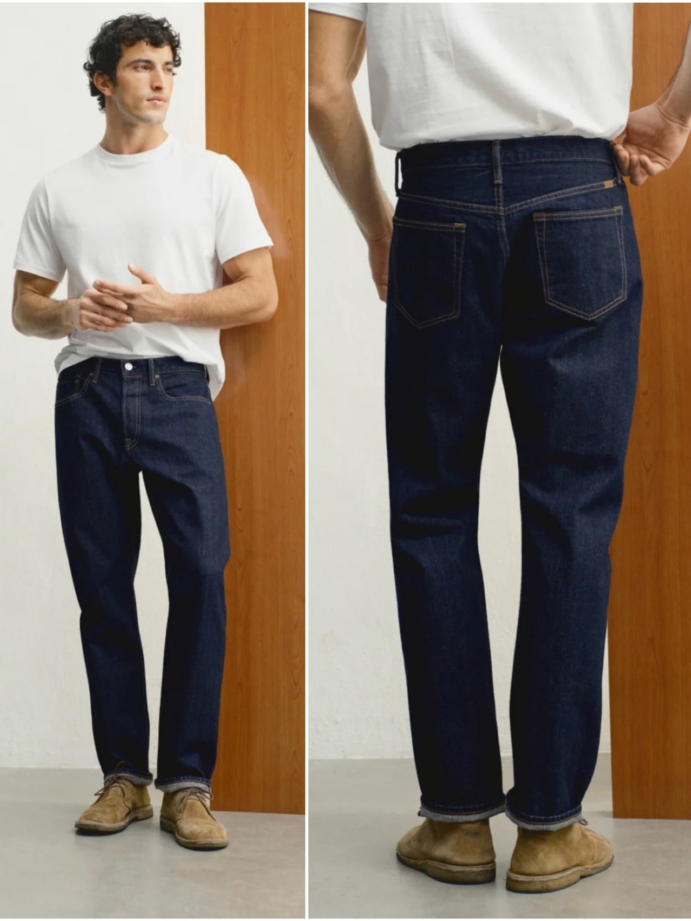 AYR The Normie Denim Jeans in Selvedge Rinse Dark Wash Size 34 X 32